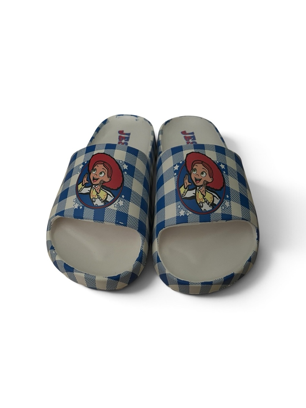 Disney Jessie Blue Plaid Slide Slippers